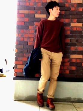 「BEAMS（ビームス）のアイテム（マウンテンパーカー）」を使った、tatuさん（メンズ・175cm）の冬コーディネート