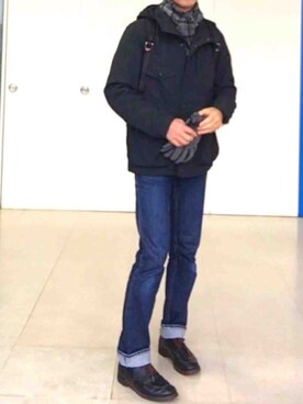 「BEAMS（ビームス）のアイテム（マウンテンパーカー）」を使った、tatuさん（メンズ・175cm）の冬コーディネート