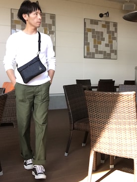 「WORKERS（ワーカーズ）のアイテム（パンツ）」を使った、tatuさん（メンズ・175cm）の春コーディネート