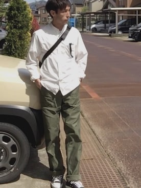 「WORKERS（ワーカーズ）のアイテム（パンツ）」を使った、tatuさん（メンズ・175cm）の春コーディネート