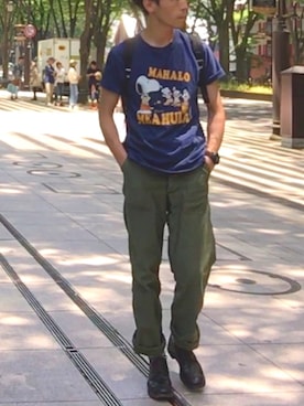 「WORKERS（ワーカーズ）のアイテム（パンツ）」を使った、tatuさん（メンズ・175cm）の夏コーディネート