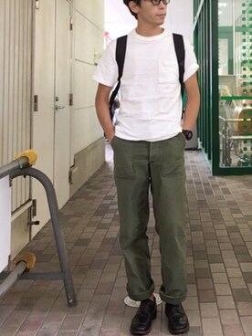「WORKERS（ワーカーズ）のアイテム（パンツ）」を使った、tatuさん（メンズ・175cm）の夏コーディネート