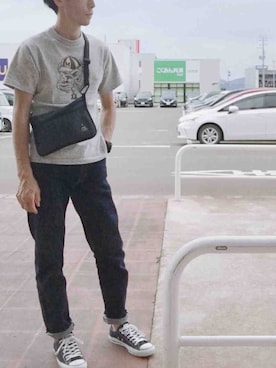 「アイテム（クラッチバッグ）」を使った、tatuさん（メンズ・175cm）の秋コーディネート
