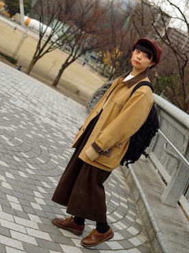 「used mix」｜「アイテム（カバーオール）」を使った、さなこ。さん（レディース・154cm）の冬コーディネート