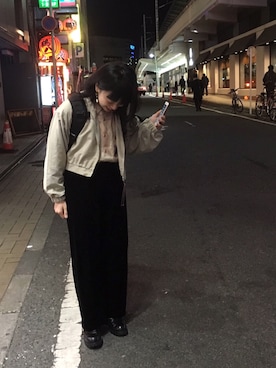 「used mix」｜「アイテム（ブルゾン）」を使った、さなこ。さん（レディース・154cm）の冬コーディネート