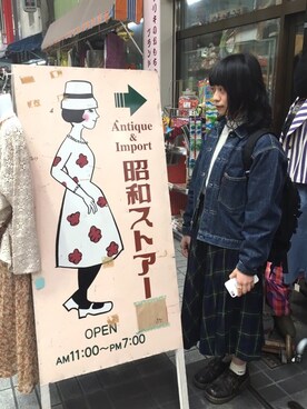 「used mix」｜「アイテム（スウェット）」を使った、さなこ。さん（レディース・154cm）の春コーディネート