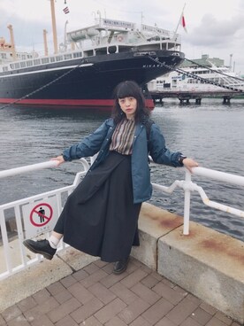 「TOGA（トーガ）のアイテム（ジャケット/アウター）」を使った、さなこ。さん（レディース・154cm）の春コーディネート