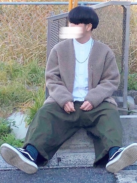 「アイテム（ソックス/靴下、グリーン系）」を使った、ＴａＫｕ🥑さん（メンズ・168cm）の冬コーディネート