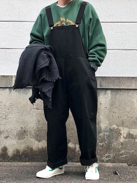 「kutir（クティール）のアイテム（オールインワン・サロペット）」を使った、ＴａＫｕ🥑さん（メンズ・168cm）の冬コーディネート