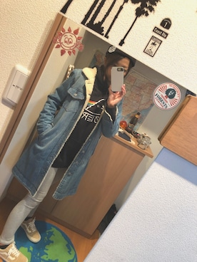 「DEUS EX MACHINA（デウスエクスマキナ）のアイテム（ニットキャップ/ビーニー）」を使った、SANAさん（レディース・163cm）の秋コーディネート