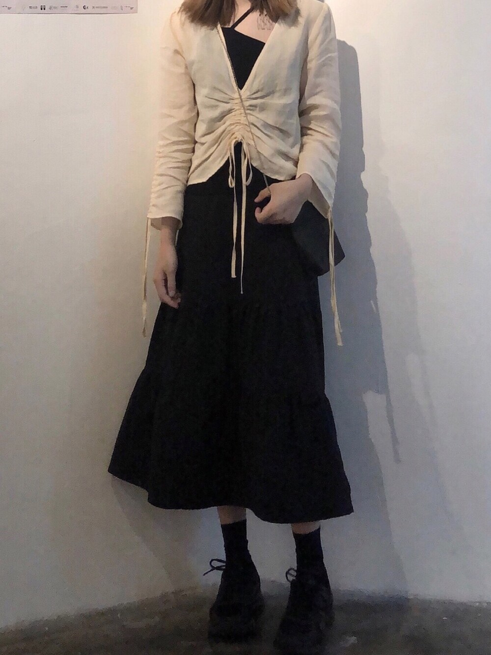 「ootd、dailylook」｜「Noseのアイテム（スカート、ブラック系）」を使った、@1eeWJさん（レディース・160cm）の夏コーディネートの1枚目の写真