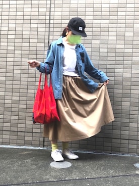 「Herschel Supply（ハーシェルサプライ）のアイテム（帽子）」を使った、hinaさん（レディース・158cm）の春コーディネート