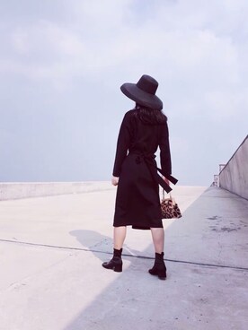 「symbolsのアイテム（ジャケット/アウター、ブラック系）」を使った、小朱马さん（レディース）の秋コーディネート
