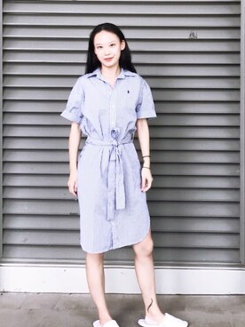 「アイテム（シャツワンピース）」を使った、小朱马さん（レディース・161cm・20代）の秋コーディネート