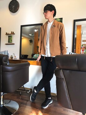 「USEDo（ユーズド）のアイテム（帽子）」を使った、tmoさん（メンズ・178cm）の冬コーディネート