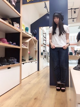 「ロングヘア」｜「アイテム（ハンチング/ベレー帽）」を使った、14+ くずはモール店 スタッフさん（レディース・160cm）の秋コーディネート