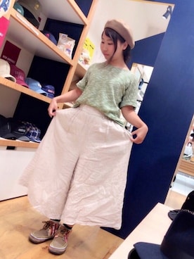 「アイテム（ハンチング/ベレー帽）」を使った、14+ くずはモール店 スタッフさん（レディース・150cm）の秋コーディネート