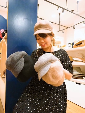 「アイテム（キャスケット）」を使った、14+ くずはモール店 スタッフさん（レディース・155cm）の秋コーディネート