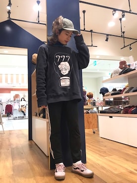 「14+（イチヨンプラス）のアイテム」を使った、14+ くずはモール店 スタッフさん（レディース・155cm）の冬コーディネート