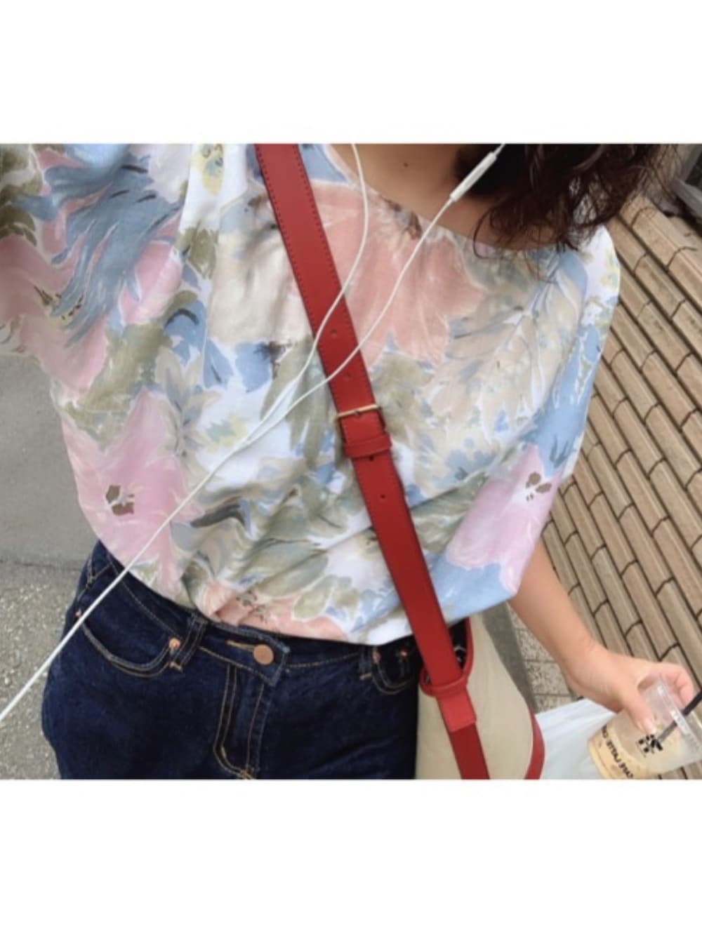 「vintage」｜「VINTAGEのアイテム（Tシャツ/カットソー、ピンク系）」を使った、malicaさん（レディース・157cm）の夏コーディネートの1枚目の写真