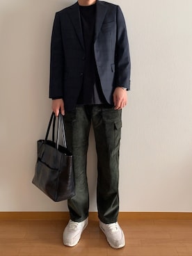 「THE SUIT COMPANY（ザ・スーツカンパニー）のアイテム（スーツジャケット）」を使った、くま太郎【🐻】さん（メンズ・172cm）の冬コーディネート