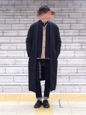 「ETHOSENS（エトセンス）のアイテム（ベルト）」を使った、Keitaさん（メンズ・175cm）の冬コーディネート