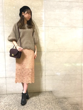 「Banner Barrett（バナーバレット）のアイテム（ニットキャップ/ビーニー）」を使った、NARUMIDONさん（レディース・166cm）の秋コーディネート