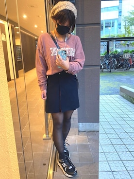 「Abercrombie&Fitch（アバークロンビーアンドフィッチ）のアイテム（スウェット）」を使った、HARU  春雨さん（レディース・148cm）の秋コーディネート