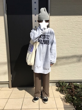 「リブスリットストレートパンツ」｜maco..さん（レディース・160cm）の春コーディネート