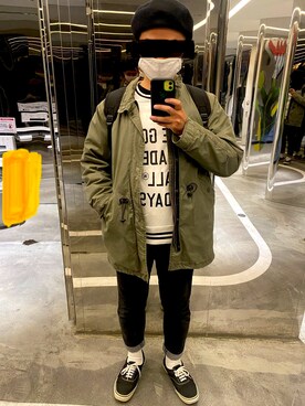 「SPINNS（スピンズ）のアイテム（ハンチング/ベレー帽）」を使った、タニさんさん（メンズ・169cm）の秋コーディネート