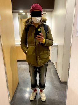 「H&M（エイチ・アンド・エム）のアイテム（スウェット）」を使った、タニさんさん（メンズ・169cm）の冬コーディネート