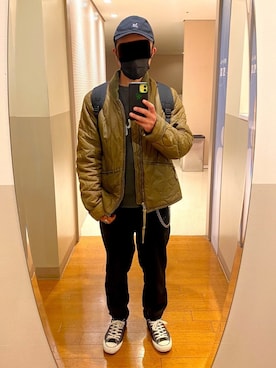 「Abercrombie&Fitch（アバークロンビーアンドフィッチ）のアイテム（ジャケット/アウター）」を使った、タニさんさん（メンズ・169cm）の冬コーディネート