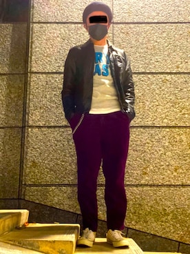 「URBAN RESEARCH（アーバンリサーチ）のアイテム（ライダースジャケット）」を使った、タニさんさん（メンズ・169cm）の春コーディネート