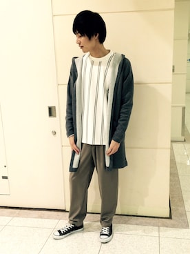 「緩い」｜tk.TAKEO KIKUCHI いよてつ高島屋 スタッフさん（メンズ・178cm）の春コーディネート