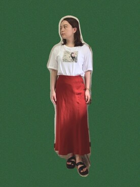 「Settimissimo（セッティミッシモ）のアイテム（シューズ）」を使った、田中 優実子さん（レディース・154cm）の夏コーディネート