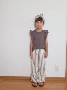 「CIAOPANIC TYPY（チャオパニックティピー）のアイテム（ヘアアクセサリー）」を使った、あいりさん（キッズ・120cm）の夏コーディネート