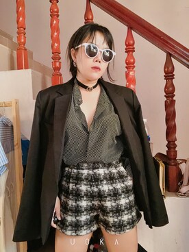 「abcd（ナシ）のアイテム（ジャケット/アウター）」を使った、Tâm Anh Momoさん（レディース・149cm）の冬コーディネート