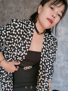 「flower」｜「アイテム（ジャケット/アウター）」を使った、Tâm Anh Momoさん（レディース・149cm）の冬コーディネート