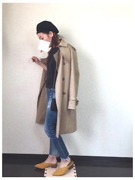 「ドラフトアングリッド」｜「アイテム（トレンチコート）」を使った、aayyuumi✿さん（レディース・153cm）の春コーディネート
