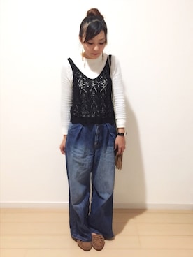 「Daniel Wellington（ダニエルウェリントン）の【Daniel Wellington】レザーバンド３６ＭＭ（アナログ腕時計）」を使った、SAYAKA.sさん（レディース・156cm）の夏コーディネート