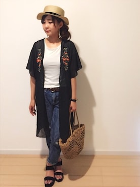 「Daniel Wellington（ダニエルウェリントン）の【Daniel Wellington】レザーバンド３６ＭＭ（アナログ腕時計）」を使った、SAYAKA.sさん（レディース・156cm）の夏コーディネート