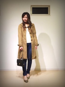 「Daniel Wellington（ダニエルウェリントン）の【Daniel Wellington】レザーバンド３６ＭＭ（アナログ腕時計）」を使った、SAYAKA.sさん（レディース・156cm）の冬コーディネート