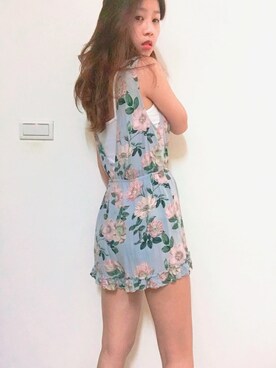 「PULL&BEAR（プルアンドベア）のアイテム（オールインワン・サロペット）」を使った、Feniさん（レディース・158cm）の夏コーディネート