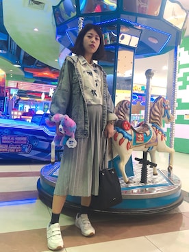 「PULL&BEAR（プルアンドベア）のアイテム（スカート）」を使った、Feniさん（レディース・158cm）の春コーディネート