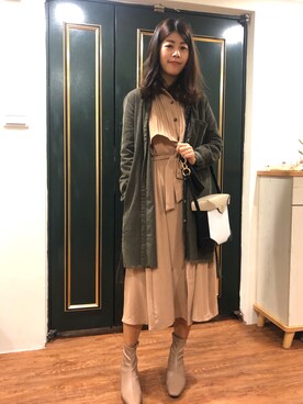 「MANU ATELIER（マニュ アトリエ）のアイテム」を使った、Feniさん（レディース・158cm）の冬コーディネート