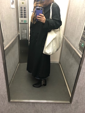 「アパレルスタッフ」｜「アイテム（トレンチコート）」を使った、透明ちゃんさん（レディース・154cm）の冬コーディネート