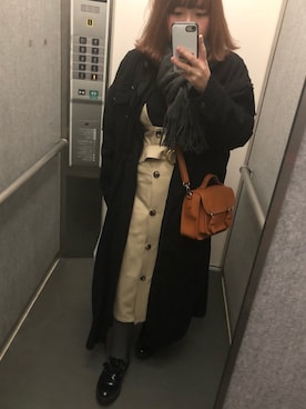 「おとなコーデ」｜「アイテム（シャツワンピース）」を使った、透明ちゃんさん（レディース・154cm）の冬コーディネート