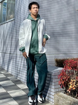 「ノーカラーシャツ」｜「アイテム（セットアップ）」を使った、jiyaさん（メンズ・169cm）の冬コーディネート