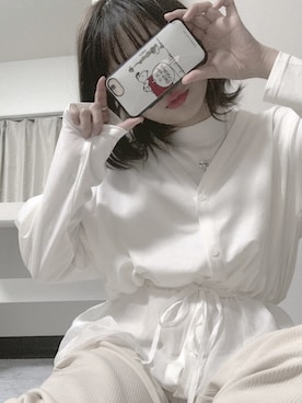 「CIAOPANIC TYPY（チャオパニックティピー）のアイテム（トップス、ホワイト系）」を使った、cana🌻さん（レディース・157cm）の春コーディネート