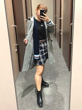 「大学生」｜「アイテム（ダッフルコート）」を使った、ayaaaaamさん（レディース・160cm）の秋コーディネート